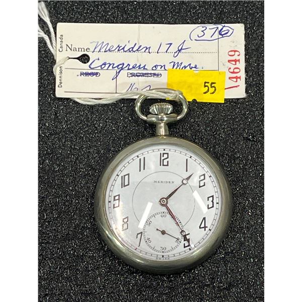 Meriden 17 Jewel Congress Movement Size 16 Antique Pocket Watch