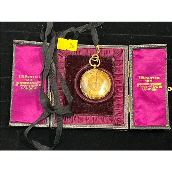 TW Porter 14K Gold Case Antique Pocket Watch 32.82g