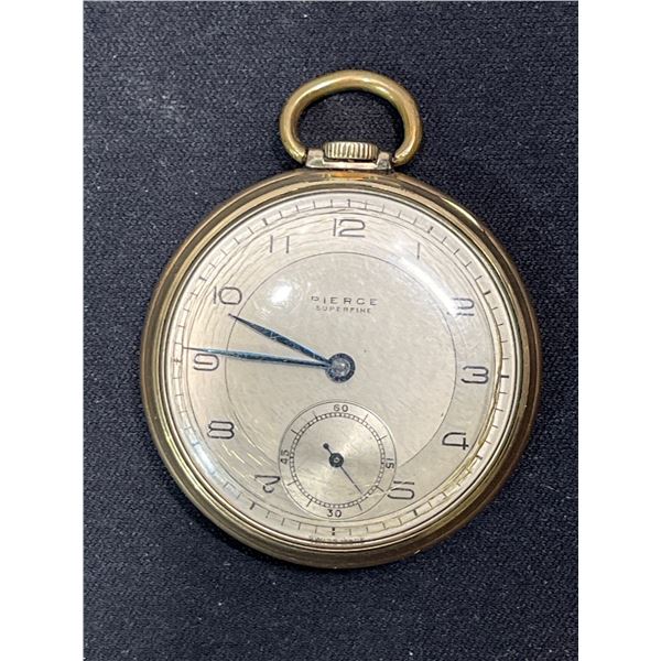 Pierce Superfine Engraved Back Antique Pocket Watch