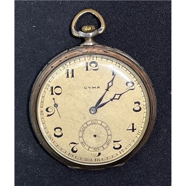 CYMA 15 Jewel  Swiss Made Movement Double Back Lid Antique Pocket Watch S#279109