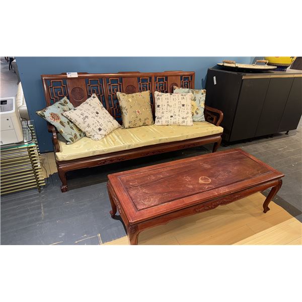 CHINESE ROSEWOOD SOFA AND COFFEE TABLE SET