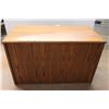 Image 5 : *Oak Single Pedestal Desk - 24" x 48" x 29 1/2" High, Heavy