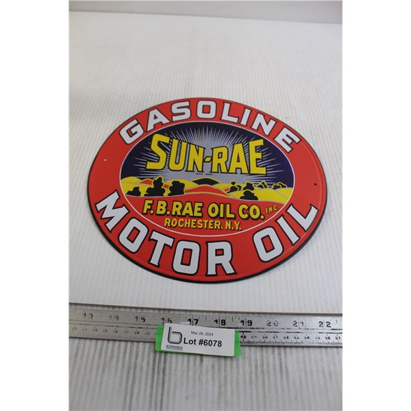 Sun-Rare Motor Oil Sign - 11 3/4"