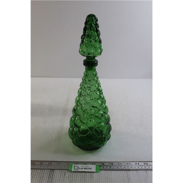 Green Bubble Glass Genie Bottle