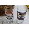 Image 4 : (6) Beer Brand Glasses, Wicker Holder