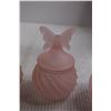 Image 3 : Frosted Pink Glass Dresser Set