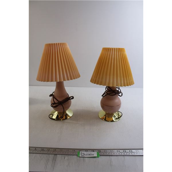 (2) Pink Lamps - Untested