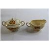 Image 4 : Wood's Ivory Ware England Art Deco Cream and Sugar Bowl - Consignor Says No Chips