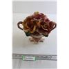 Image 1 : Capodimonte Flower Bouquet - Made in Italy, 8 1/2" H x 10" W, Small Chip on (1) Flower