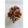 Image 2 : Capodimonte Flower Bouquet - Made in Italy, 8 1/2" H x 10" W, Small Chip on (1) Flower