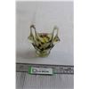Image 1 : Art Glass Basket - 4 1/2" Tall
