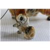 Image 3 : Vintage Pekingese Dog and Pups with Chain - Leg on Pup is Repaired