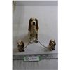 Image 1 : Vintage Spaniel Dog and Pups with Chain - Consignor Says No Chips or Cracks
