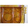 Image 3 : Marigold Carnival Glass Divided Tray Platter - Fruit Pattern