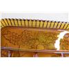 Image 4 : Marigold Carnival Glass Divided Tray Platter - Fruit Pattern