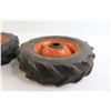 Image 5 : Pair Orange 10" x 2.75" Solid Rubber Wheels