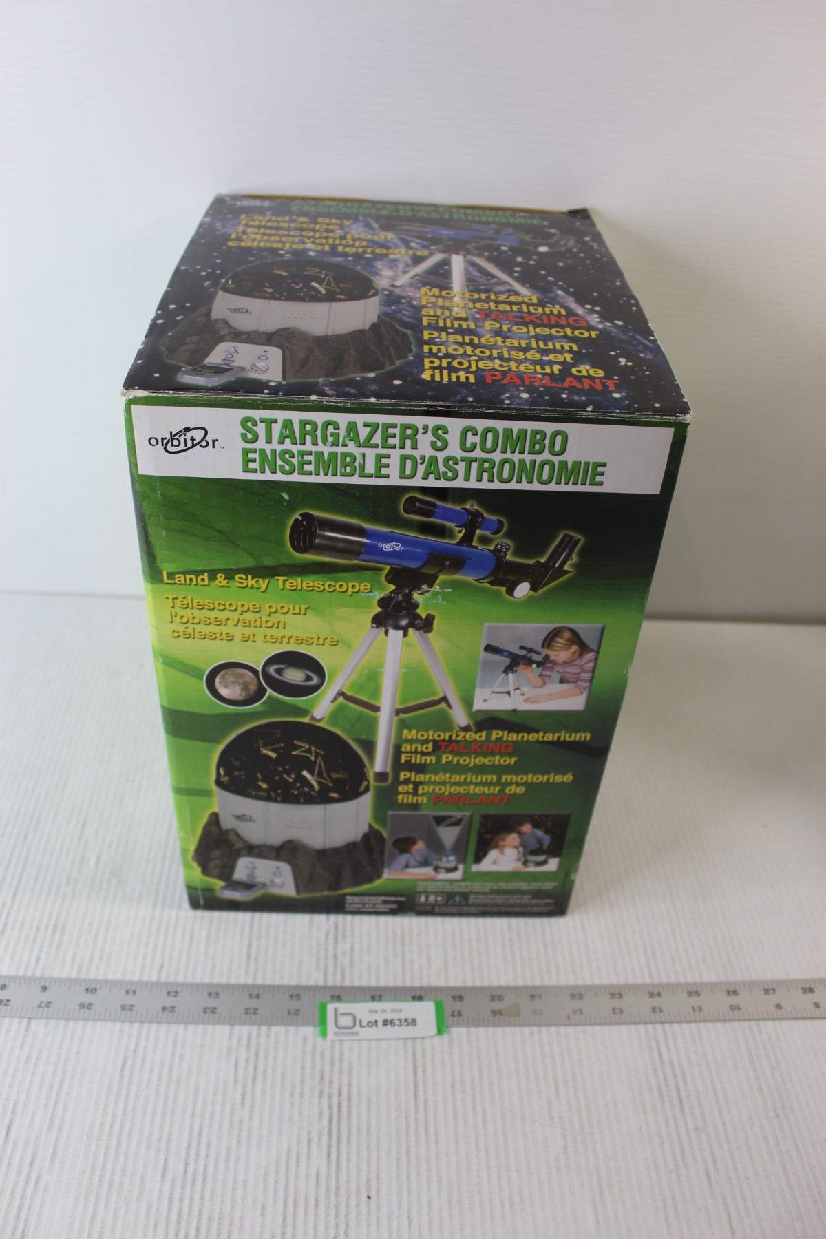 Stargazer's Combo - Land & Sky Telescope, Motorized Planetarium and ...