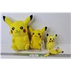 Image 1 : Pokemon - (3) Stuffed Pikachu Toys w/Knitted Pikachu