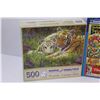 Image 3 : (3) Puzzles: Vintage Games, Quilting Animal Club, Tigers