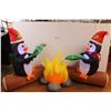Image 1 : Inflatable Campfire Penguins - 7ft x 3ft - Works