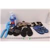 Image 1 : (3) Children's Sandals Size 2/3, Acrylic Paint, (2) Work Gloves, Snowball Maker