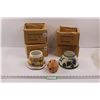 Image 1 : (4) Large Candle Shades (NIB) & (1) Egg Shaped Tea Light Holder