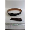 Image 1 : Size 36 Leather Wide Band Belt, Leather Knife Sheath