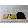 Image 1 : (2) Glass Rose Bowls, (2) Ashtrays, Toque