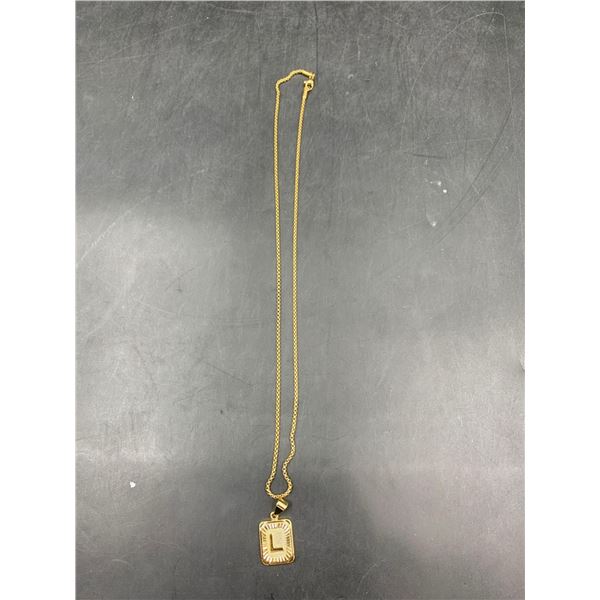 Trendsmax Initial A-Z Letter Pendant Necklace Mens Womens Capital Letter Yellow Gold Plated Stainles