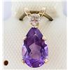 Image 1 : 10K Yellow Gold Amethyst(0.7ct) Pendant, Made in Canada, Suggested Retail Value $200