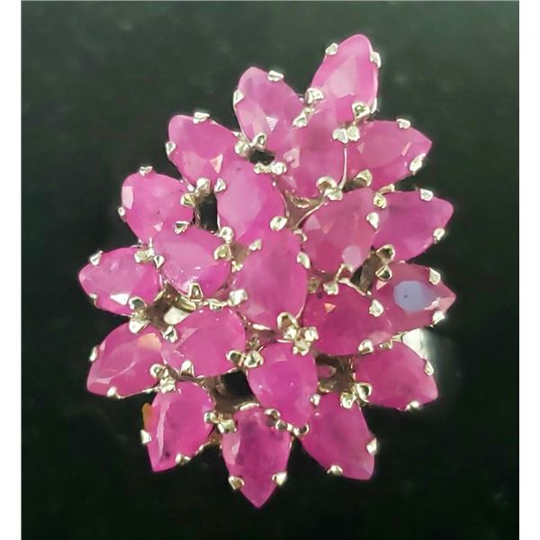 Silver Ruby(6ct) Ring (~Size 6) (~weight 8.25g), Appraised Retail $835