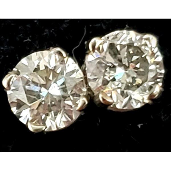 14K White Gold Diamond (0.4Ct,Si1-2,G-H) Earrings, Made in Canada, Appraised Retail $1895