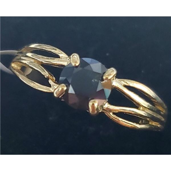 10K Yellow Gold Black Diamond(0.6ct) Ring (~Size 5) (~length 0 inches) (~weight 1.48g), Made in Cana