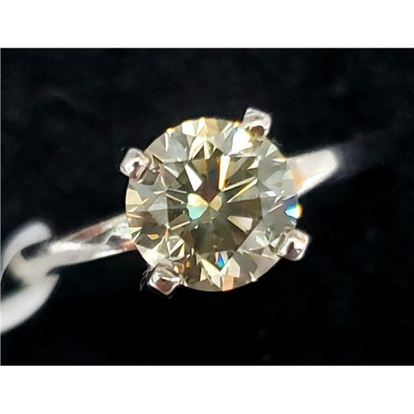 14K White Gold Diamond (1.08Ct,Si1,) Ring (~Size 6) (~weight 2.33g), Made in Canada, Appraised Retai