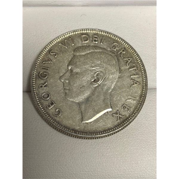 RARE Canada Vintage 1951 King George VI Voyageur Canoe Silver $1.00 Dollar Coin