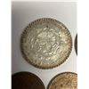Image 2 : LOT of 5 Vintage Mexican Coins 1943, 44, 45 & 56 AND Silver Aztec Peso