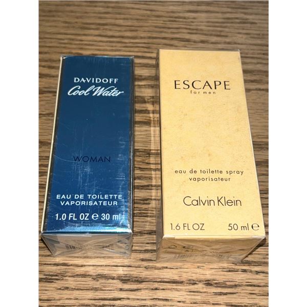Calvin Klein Escape 50ml and Davidoff Cool Waters 30 ml - LOT of 2