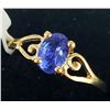 Image 1 : 10K Yellow Gold Tanzanite(0.6ct) Ring (~Size 5.5) (~weight 1g), Made in Canada, Appraised Retail $15