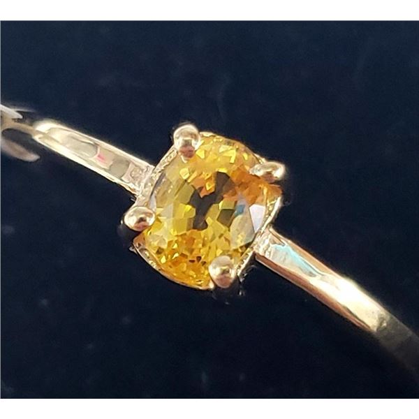 10K Yellow Gold Yellow Sapphire(0.6ct) Ring (~Size 7) (~weight 1800g), Made in Canada, Appraised Ret