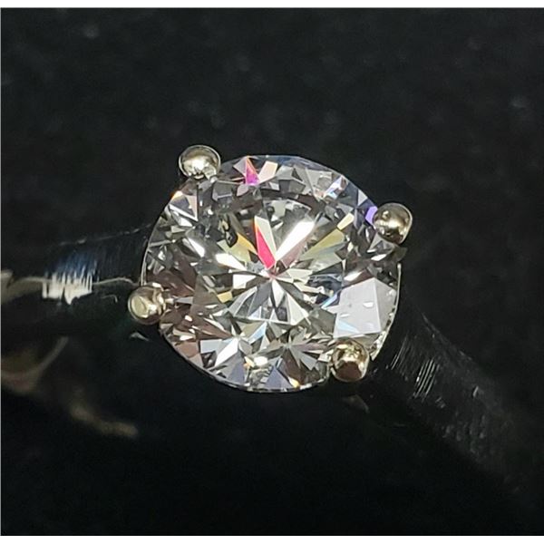 14K White Gold Lab Grown Diamond (1.24Ct,Vs2) Ring (~Size 5.5) (~weight 2.8g), Made in Canada, Appra