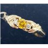 Image 1 : 10K Yellow Gold Lab Grown Yellow Diamond App(0.1ct) Diamond(0.05ct) Ring (~Size 6) (~weight 1.49g), 