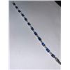 Image 1 : Natural Kyanite and Aquamarine 14.80K Gemstone Tennis Bracelet set in .925 Silver with certificate v