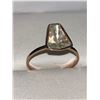 Image 1 : Natural cut Diamond 3.00 Carat Irregular Rose Gold & .925 Silver Solitaire Ring with certificate val