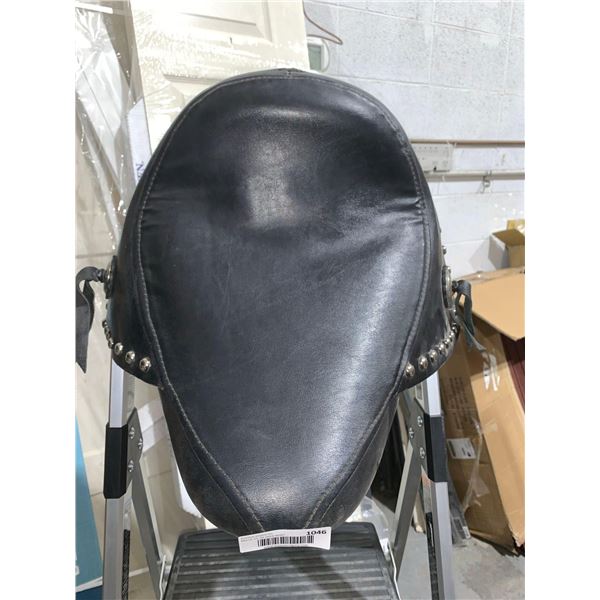 Black leather motorcycle seat