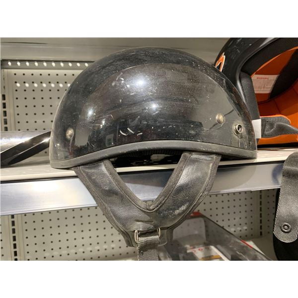Black motorcycle helmet