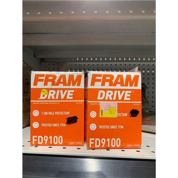 Fram Drive FD9100 oil filter for various Chevrolet and GM model cars, lot of 2
