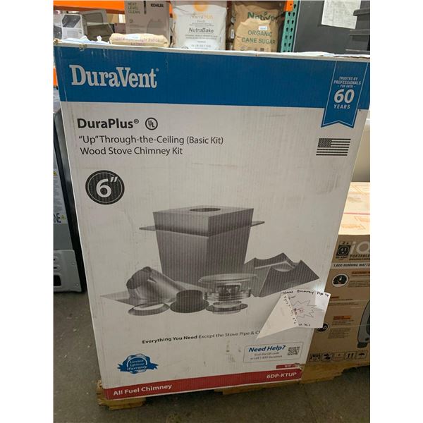 DuraVent DuraPlus "Up" Through the Ceiling Wood Stove Chimney  Basic Kit