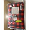 Image 1 : Red plaid fireplace cover 45"x34"