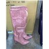 Image 1 : Pink snakeskin knee high leather boots womens size 10.5