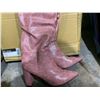 Image 2 : Pink snakeskin knee high leather boots womens size 10.5